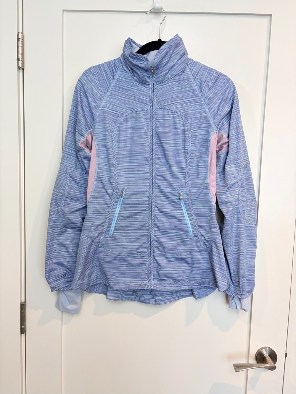 Lululemon Define Jacket Size 6 Blue Space Dye Full Zip Thumbholes